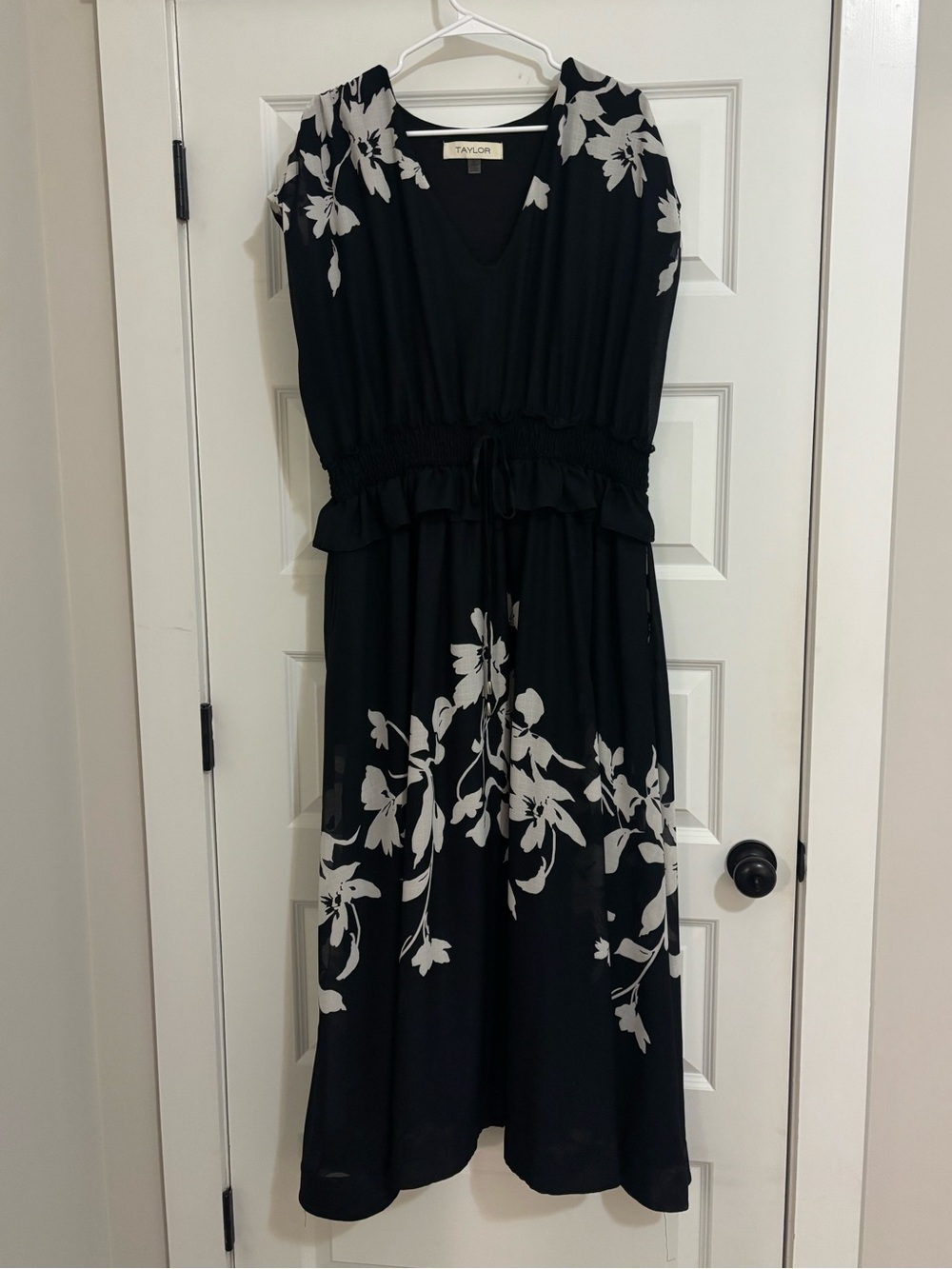 Maxi Dress with White Floral Print